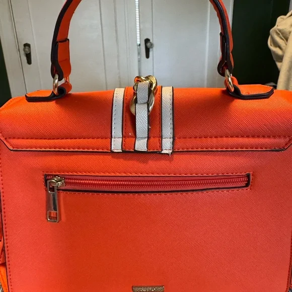 Aldo Orange & White Annie Brooke Satchel - Picture 13 of 15